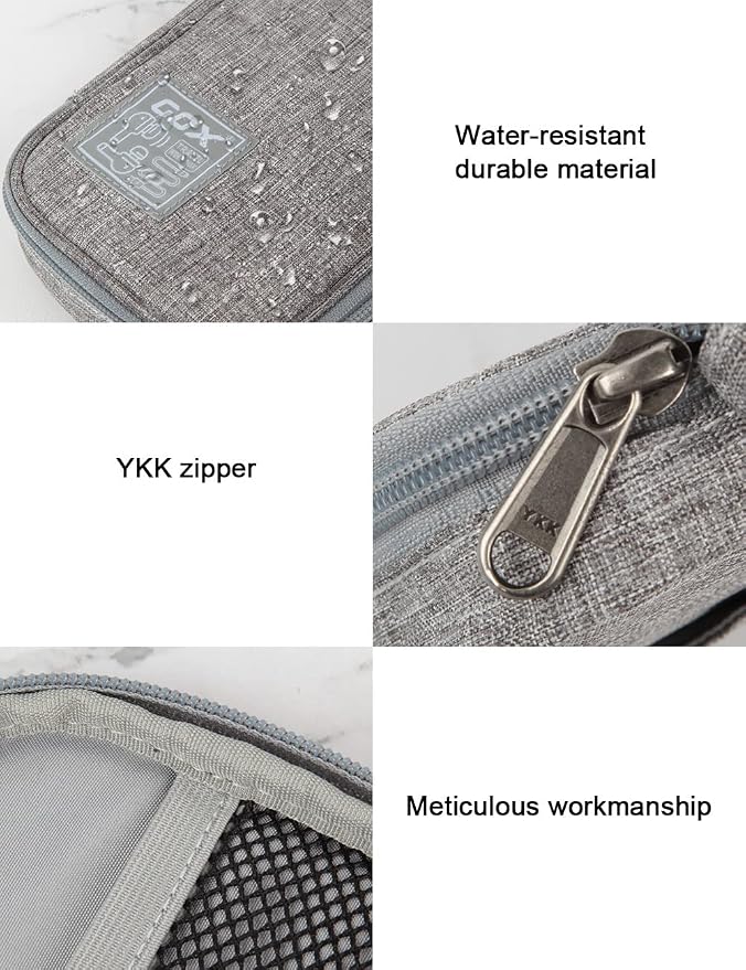 GOX Electronic Cable Organizer Travel Case Tech Pouch | Cord Organizer for Travel, Electronics travel Organizer Travel Case, Mouse and Charger Pouch - Image 7