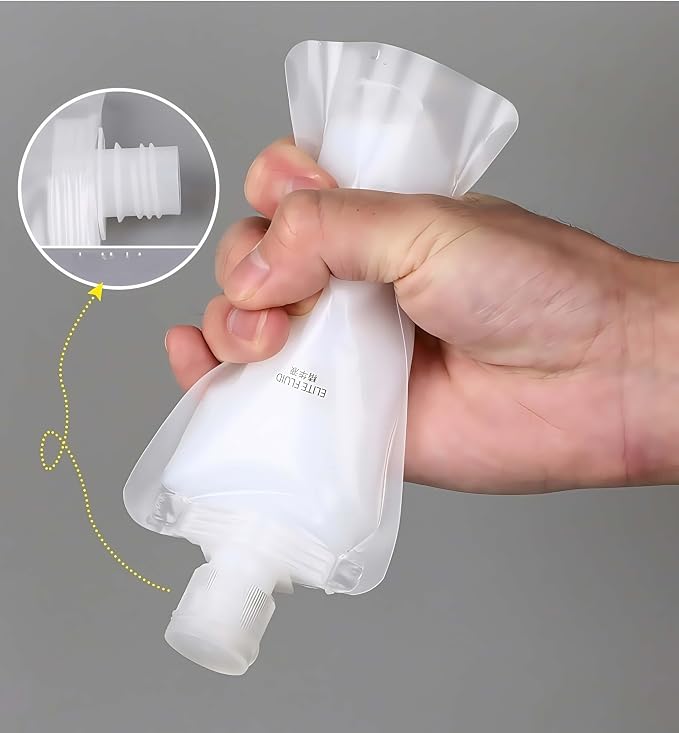 10 Pack Travel Pouches for Toiletries, Size Portable Containers,Stand Up Pouch,Refillable Travel Accessories for Shampoo Conditioner (100ML/3.4OZ/10piece) - Image 9
