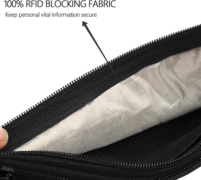 Ryaco Money Belt, Slim Passport Holder RFID Blocking Hidden Wallet Travel Essentials Pouch for Women Men With Adjustable Strap Waist Bag to Protect Cash, Credit Cards and Documents - Image 2