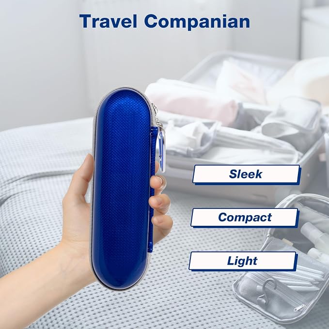 Nincha Hard Shell EVA Electric Toothbrush Case - Waterproof, Shockproof, Moisture Resistant, Large Size Fits Oral-B iO, Pro, Smart Series, Philips Sonicare (Blue) - Image 6
