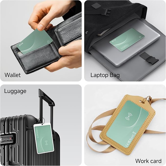 2026 [Apple MFi Certified] (iOS Only) Wallet Tracker Card, Rechargeable Thin Finder, Works with Apple Find My (iOS Only), Item Locator for Luggage Tags, Passports, Phone (Green, 1 Pack) - Image 6