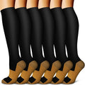 Copper Compression Socks for Women & Men (6 pairs) - Best Support for Nurses, Running, Hiking, Recovery by BLUEENJOY