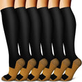 Copper Compression Socks for Women & Men (6 pairs) - Best Support for Nurses, Running, Hiking, Recovery by BLUEENJOY