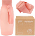 BLUE GINKGO Collapsible Water Bottle – Lightweight, Foldable Silicone Bottle for Travel, Hiking, and Camping (16.9oz, Made in Korea, Rose Pink) by BLUEGINKGO