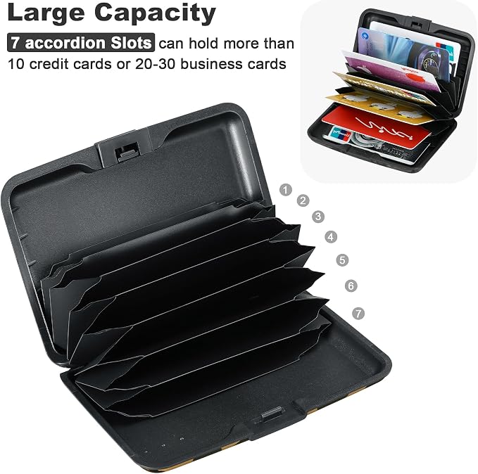 Mini RFID Aluminum Wallet Credit Cards Holder Business Card Case Metal ID Case for Men Women（Leopard - Image 5