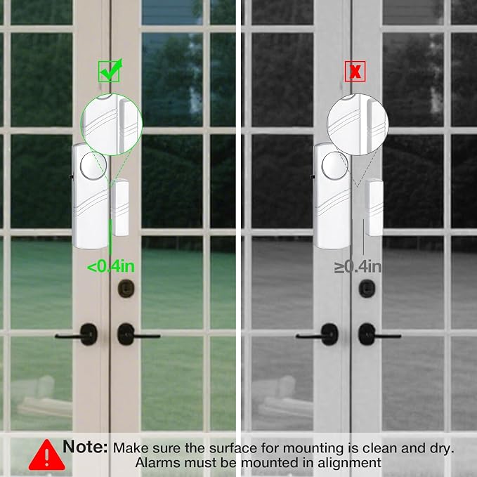 Door Window Alarm, 90dB Wireless Sensor Door Window Burglar Alarm for Home Security, Kids Safety and Office, Garage, Apartment, House, Easy Installation - Image 4
