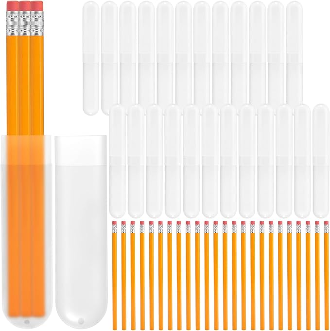 24 Sets Travel Toothbrush Holder with Pencils Bulk Portable Toothpaste Travel Case Multipurpose Toothpaste Boxes Toothbrush Case Storage for Classroom Home School Use (White) by Skybooly