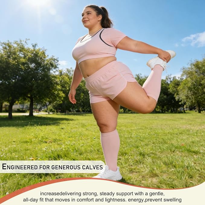 Diu Life 3 Pairs Plus Size Compression Socks for Women and Men Wide Calf Extra Knee High Support for Circulation - Image 2