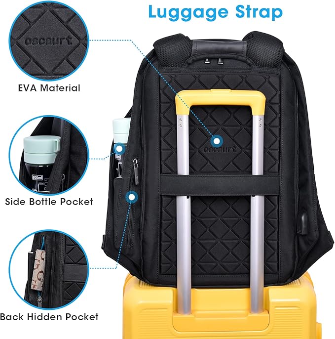 Anti Theft Backpack 15.6 Inch Laptop Travel Backpack with Hidden Zipper and USB Charging Port Waterproof Business Computer Bag for Men & Women - Image 4
