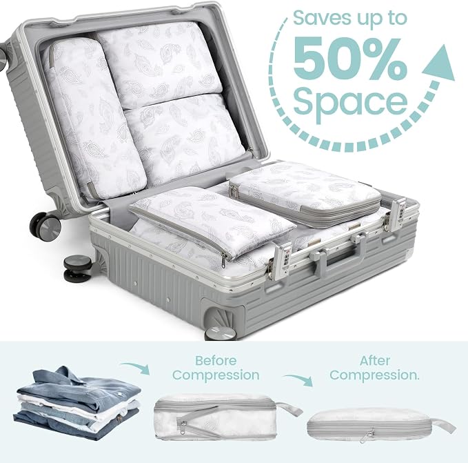 Cambond Compression Packing Cubes for Travel - Luggage Suitcase Organizer | Compression Zip Design for Space-saving, Expandable, Lightweight, Keep Clothes Sorted, Luggage Space Tidy, Carry on Pack Fast - Image 4