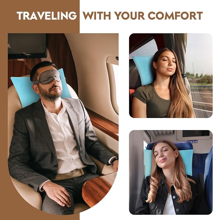 Small Shredded Memory Foam Pillow, Camping Pillow Travel Pillow - Compressible Medium Firm, Breathable Cover, Ideal Backpacking Hiking, Airplane and Car (Sky Blue, M) - Image 8