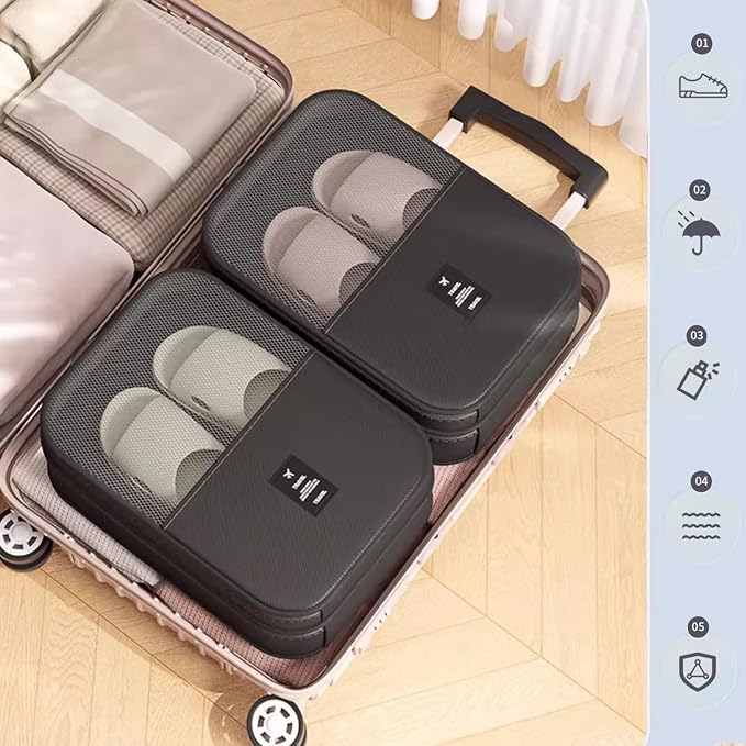 Resdenio 2 Pack Shoe Bags for Travel - Holds 3 Pair of Shoes, Portable Shoes Storage Bag Organizer, Travel Luggage Shoe Organizer for Women and Teenager (Black) - Image 5