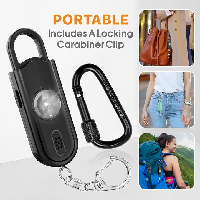 Safe Sound Personal Alarm, 2 Pack 130 dB Loud Siren Song Emergency Security Alarm Keychain with Strobe LED Light, Personal Sound Safety Siren for Women, Men, Children, Elderly - Image 6