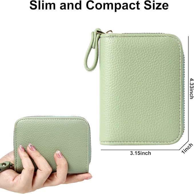 Credit Card Wallet, RFID Card Case Wallet, Zipper Card Cases Holder for Men Women, RFID Blocking, KeyChain Wallet, Compact Size Card Organizer Case for Women - Image 4