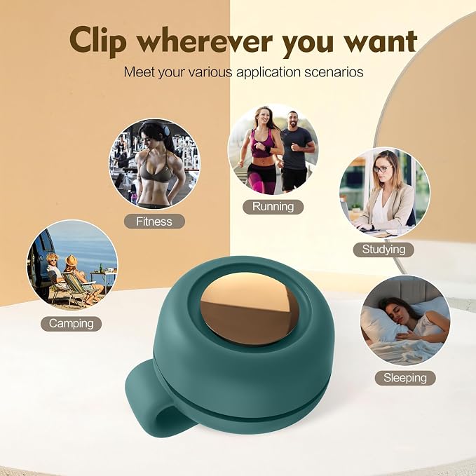 Portable Silent Mini Bladeless Electric Fan,Small fan Clip on for Shirt & Waist,2026 New Mini Bladeless Fan Clip On,Adjustable 3-Speed For Outdoor & Travel & Office, Travel Accessories, Gift (green) - Image 7