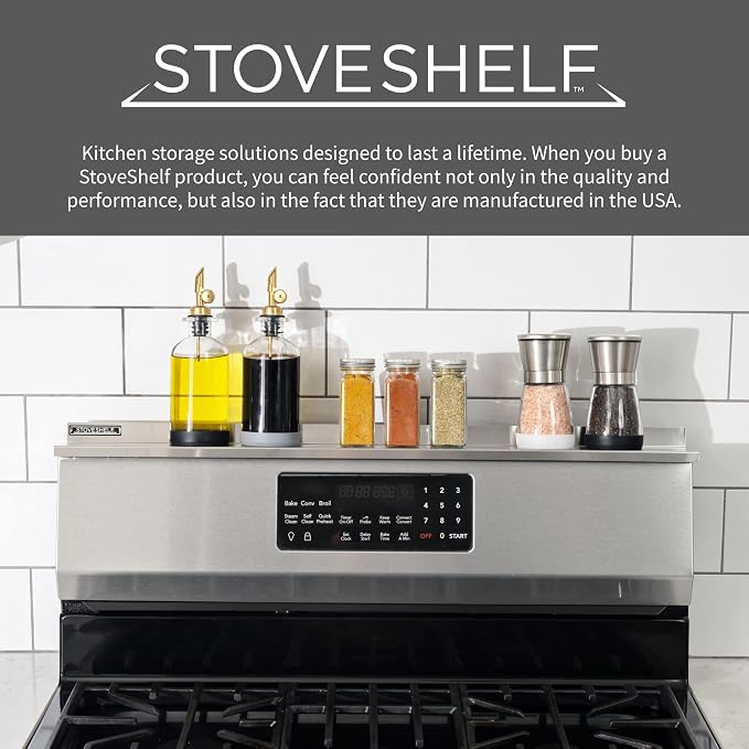 StoveShelf 20" Apartment Length White Magnetic Shelf for Kitchen Stove - Kitchen Storage Solution with Zero Installation - Over Stove Spice Rack Organizer - Image 7