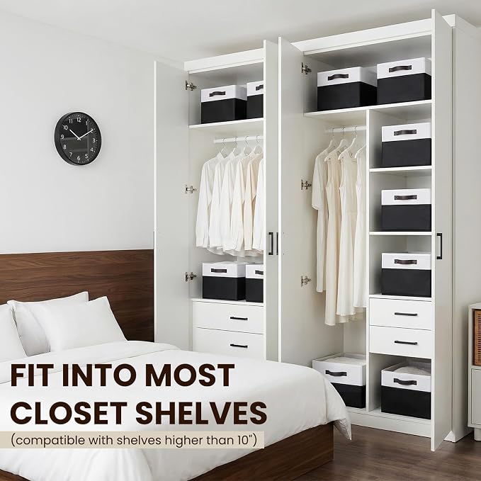 6 Pack Closet Organizers and Storage Bins, Cute Dorm Room Essentials for Clothes Beddings Bags, Under Bed Storage Containers, Apartment Essentials Baskets for Organizing (14L*10W*9.5H) - Image 3