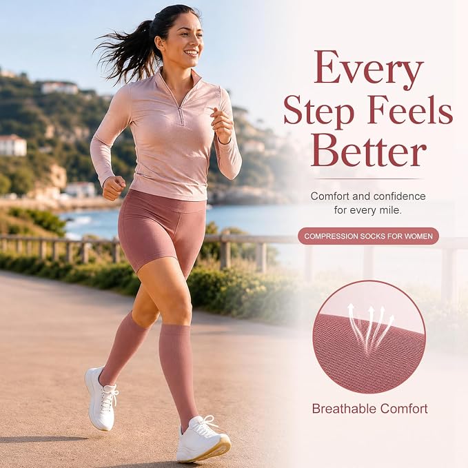 4 Pairs-Compression Socks for Women&Men Circulation-Best Support for Nurses,Running,Athletic - Image 4