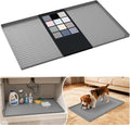 URMONA Waterproof Silicone Under Sink Mat 31'' x 19'' Shelf Liner for Kitchen and Bathroom, Cabinet and Counter Protector, Storage and Organizers, Litter Mat, Pet Cat Puppy Essentials(Beige) by URMONA