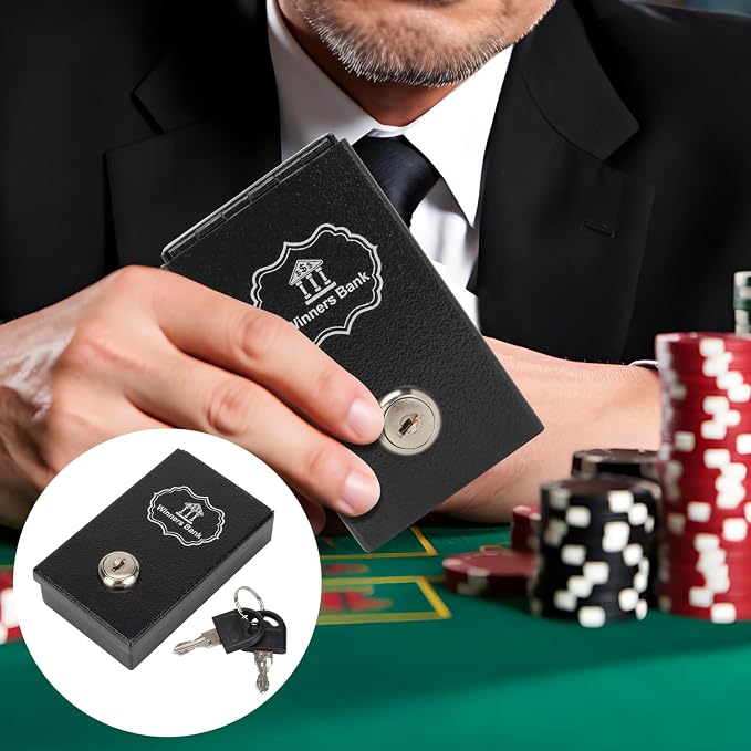 4.3 x 2.5 Inches Metal Box for Gambler with 2 Keys | Winners Bank Portable Safe Casino Money Pocket Sized Cash Box, Mini Lock Box Gambling Box For Cash Saving Go Home Money - Image 3