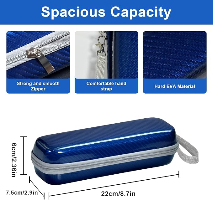 Toothbrush Travel Case for Oral B/Oral-B Pro 1000 1500 5000 7000 7500 6000 9600/ Phlips Sonicare 4100 5100 1100 6100 5300 Electric Toothbrush, Portable Hard Protective Storage Bag (Blue) - Image 2