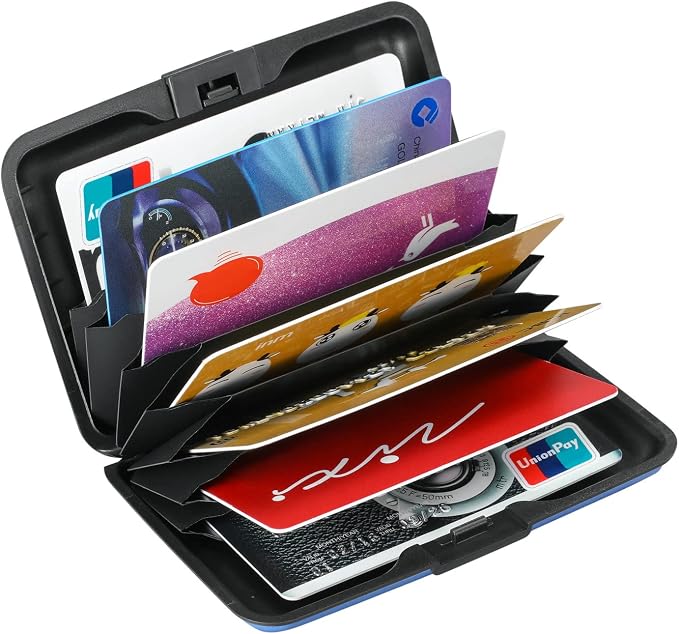 RFID Blocking Credit Card Protector Case Holder Wallet for Men Women | RFID Blocking Credit Card Protector Aluminum ID Case Hard Shell Business Card Holders Metal Wallet for Men or Women - Image 5