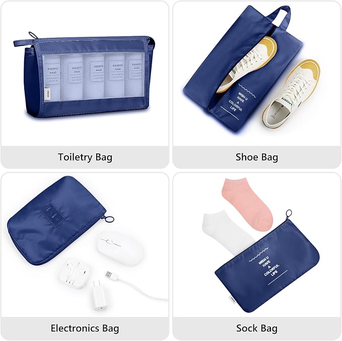 Mossio 9 Set Packing Cubes with Shoe Bag & Electronics Bag - Luggage Organizers Suitcase Travel Accessories - Image 5