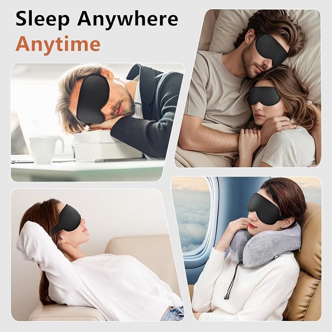 Sleep Mask for Side Sleeper Women Men, Eye Mask for Sleeping Light Blocking, 3D Contoured Cup Sleeping Mask, Soft Breathable Sleep Eye Mask with Adjustable Elastic Strap for Travel - Image 7