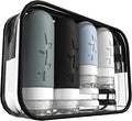 DEPOZA Travel Bottles Kit (16 Pack) - TSA Approved, Leak Proof Silicone Squeezable Containers for Toiletries. Complete Set with Jars, Sprayers & Bag (Black) by TravelingisaspiritualpracticeDepozawillaccompanyyouonyourspiritualpath