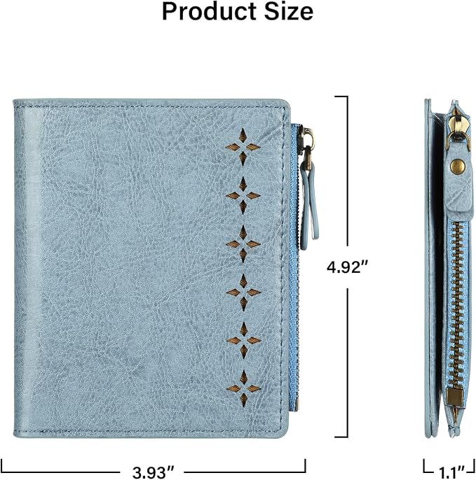 Ultra Thin Small Compact Leather Womens Girls Wallets RFID Blocking Credit Card Holder for Women - Image 5