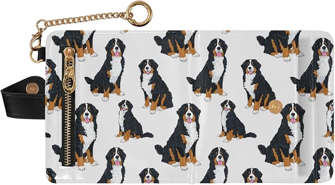 Dog Bernese Mountain Women's Wallets RFID Blocking,Credit Card Holder Bifold Wallet,Slim Card Cases,PU Leather Travel Wallet for men Girls - Image 2