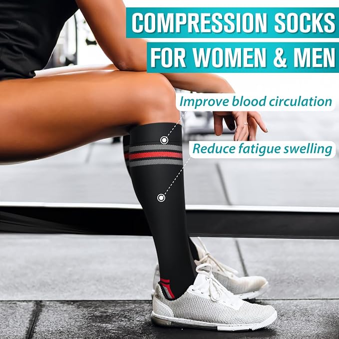Copper Compression Socks for Women & Men (6 pairs) - Best Support for Nurses, Running, Hiking, Recovery - Image 3