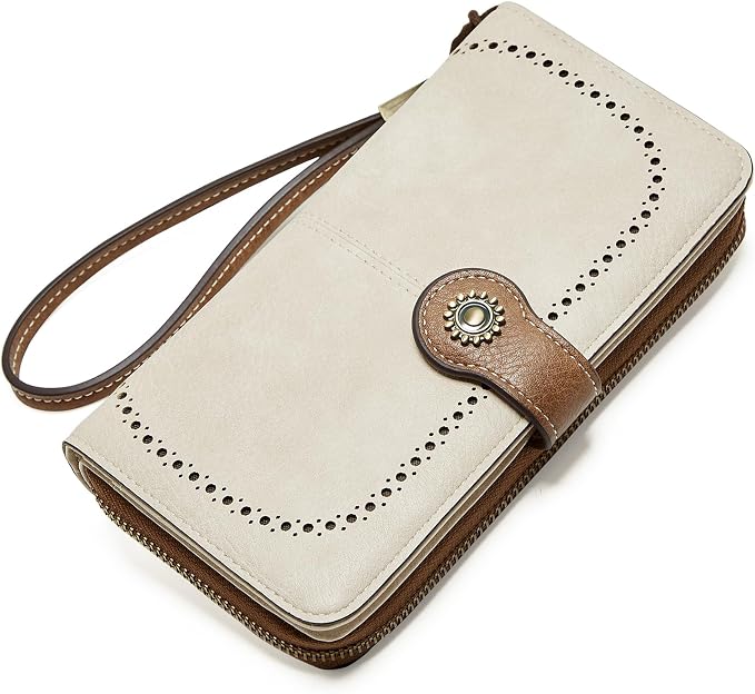TFKGS Wallet for Women RFID Blocking Leather Large Capacity Card Holder Ladies Phone Clutch Travel Long Purse Wristlet | RFID Blocking - Image 8