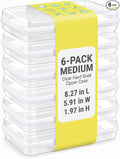 6 Pack Clear Hard Shell Zipper Case, Clear Storage Organizer Bins with Zipper, Water-Resistant Travel Toiletry Bag for Makeup, Cables, Snacks, Crafts, Office Supplies by Unknown