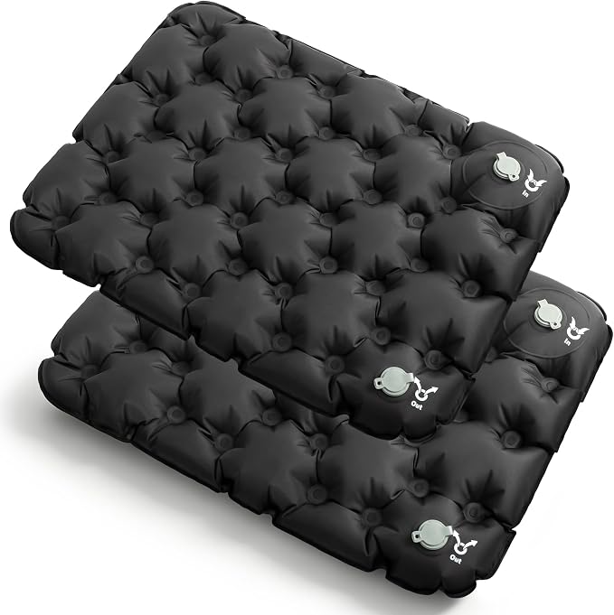 Inflatable Seat Cushion for Stadium & Travel, Built-in Pump Portable Air Seat Pad, Waterproof Bleacher Cushion for Air Travel, Camping, Soccer Games & Outdoor Events by Unknown