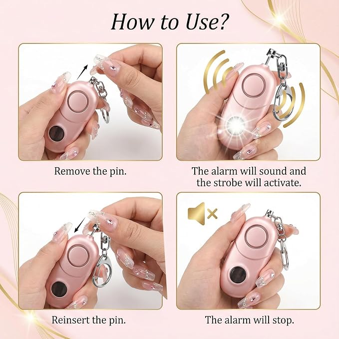 Personal Alarm for Women Keychain Alarm: Qoosea 135dB Emergency Keychain Siren with Strobe Light Loud Siren for Women Kids Students Seniors Emergency Self-Defense for Night Sports - Image 8
