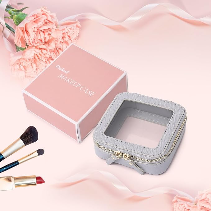 Pinkmik Mini Clear Makeup Bag, Gray, MINI-1 | Small Size, Zipper Closure, Cosmetic & Toiletry Case, Purse Organizer, Car Essentials - Image 7