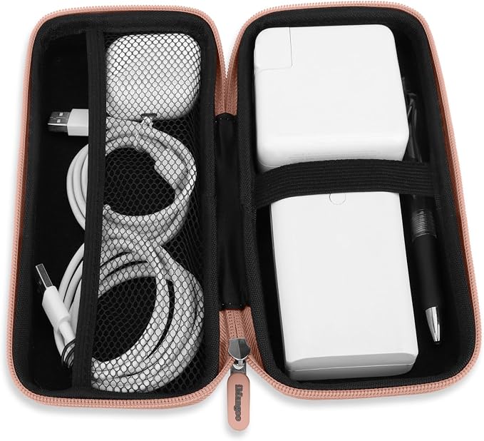 iMangoo Travel Essential Electronics Organizer Charger Case Carrying Pouch | 8.5x4.5x2" Power Bank Tech Accessories Protective Storage Shockproof Portable Purse Men Women School Office Trips Must Have - Image 4