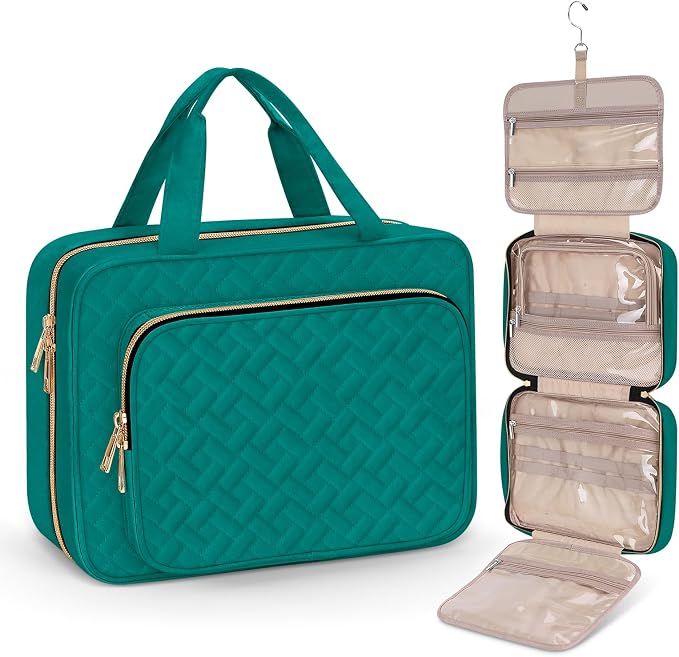 Toiletry Bag for Women, Large Cosmetic Travel Bag, Hanging Toiletry Bag for Bathroom, Thickened PVC Waterproof Travel Makeup Bag, Toiletries Bag for Travel Business Trips and Camping by Wedama