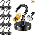 DIYMAG Magnetic Hooks, 85lbs 10pcs Cruise Cabin Essentials Heavy Duty Black | Strong Neodymium Rare Earth Magnets, for Kitchen, Classroom, Beach, Cruise Cabins, Refrigerator, Hanging Key Clothes Wall Hat by DIYMAG