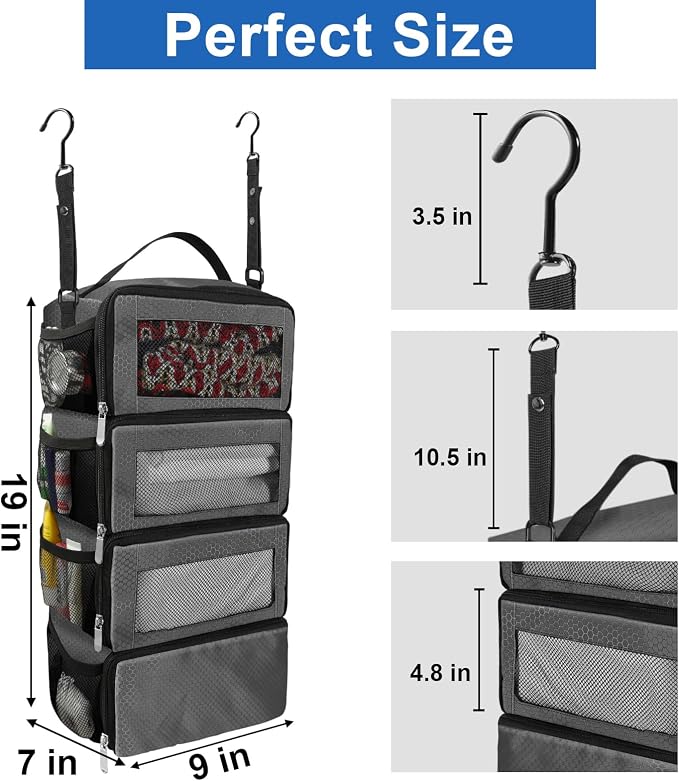 Olosar Suitcase Organizer, Travel Luggage Organizer Portable Hanging Travel Shelves Collapsible Hanging Packing Cubes for Carry on Suitcase - Image 2