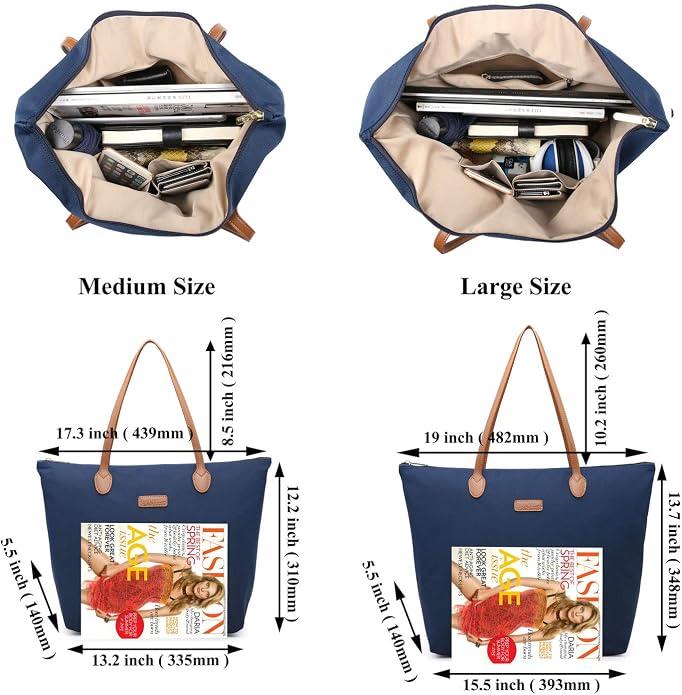 Water Resistant Light Weight Nylon Tote Bag Handbag - Image 5