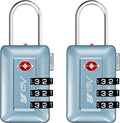 BV TSA Accepted Luggage Travel Lock, Set-Your-Own Combination Lock for School Gym Locker, Luggage Suitcase Baggage Locks, Filing Cabinets, Toolbox, Case (Arctic Blue, 2 Pack) by BV