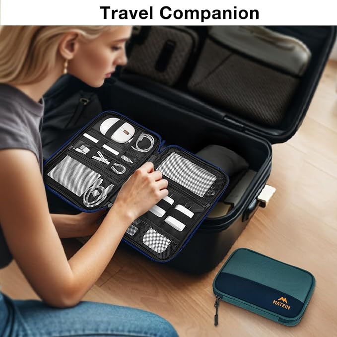 MATEIN Electronics Organizer Travel Case 2 Pack, Backpack Organizer Pouch | Water Resistant, Portable Electronics Case, Carrying Bag for Cable, Changer, Earphone, for Electronic Accessories - Image 4