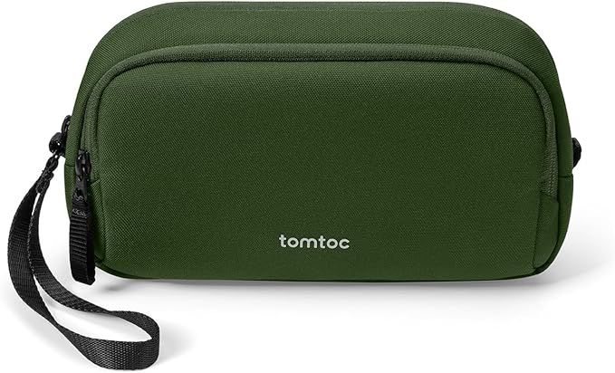tomtoc Electronic Organizer Travel Case, Dual Compartment Tech Organization | Water Resistant Cable Pouch Storage Bag for Charger, Cord, Phone, Hard Drive, Power Bank, Accessories Travel Essentials by tomtoc