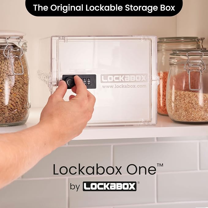 Lockabox One™ | Premium Lock Box | Medium Combination Lock Box For Food, Medicine & Home Safety | External Size 12 x 8 x 6.6 inches (Crystal) - Image 2