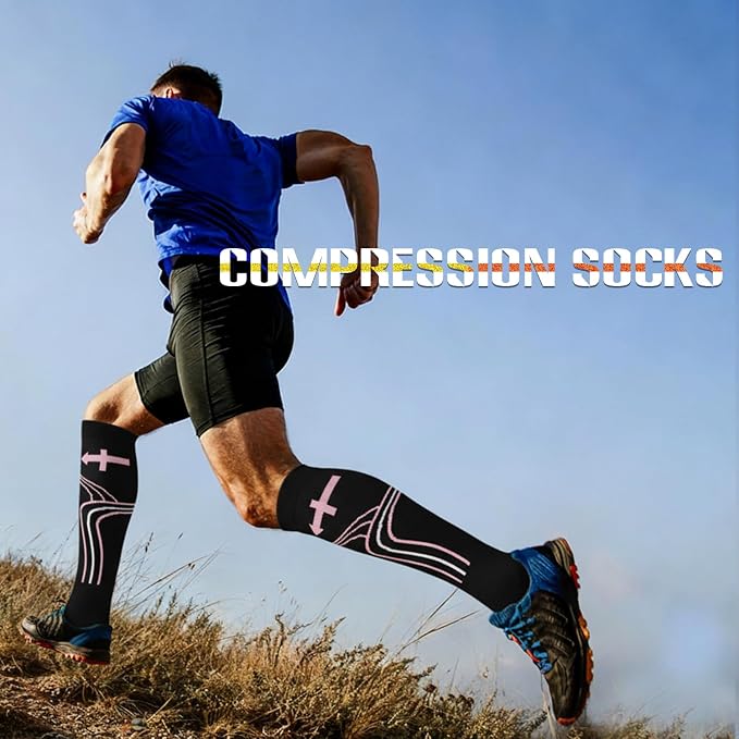 Sooverki Compression Socks for Women and Men Circulation (3/4 Pairs) is Best Support for Running Athletic Cycling Hiking - Image 5