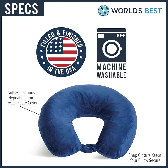 Wolf Essentials Adult Cozy Soft Microfiber Neck Pillow for Travel – Compact, Machine Washable - Perfect for Airplane, Car, or Home Use - Filled and Finished in The USA – Black - Image 7