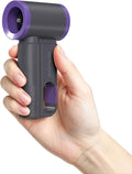CIVPOWER Portable Mini Fan Handheld: Personal Travel Fan USB Rechargeable - 100 Speed Turbo Fan with LED Display - Pocket Size 8H Max Runtime, Outdoor Sport Hiking Concert Gift for Women Men, Purple by CIVPOWER