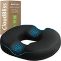 CloudBliss Donut Pillow Stadium Seat Cushion for Tailbone Pain Relief and Hemorrhoids, Memory Foam Seat Chair Cushion, Portable Seat Cushions for Bleachers, Car, Home & Office by CloudBliss